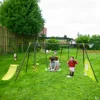 Interesting six function swingset with net swing metal plastic safe swing set 440lbs for outdoor playground  age 3+ with 31.5in 1