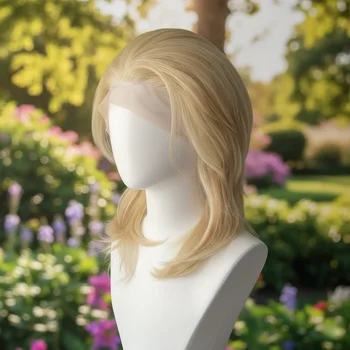 Parrucche sintetiche bionde 613 con pizzo frontale per donna, parrucche Mullet lunghe fino alle spalle 13x4 per uomo, per cosplay, pronte da indossare, senza colla, dall'aspetto naturale