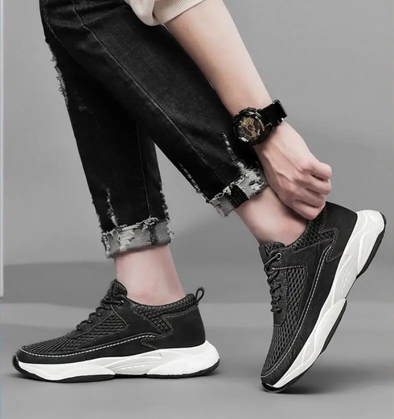 Elevator Sneakers For Men Height Increasing Casual Sports Shoes_voghion.com
