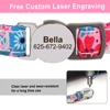 Personalized Puppy Cat Collar Flower Printed Cat Safety Collars Adjustable Kitten Necklace With Free Engraved ID Nameplate Bell 4