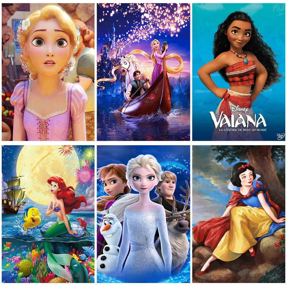 

Diseny 5D DIY Diamond Painting Cartoon Frozen Princess The Little Mermaid Mosaic Embroidery Kit Home Decor Christmas Gift
