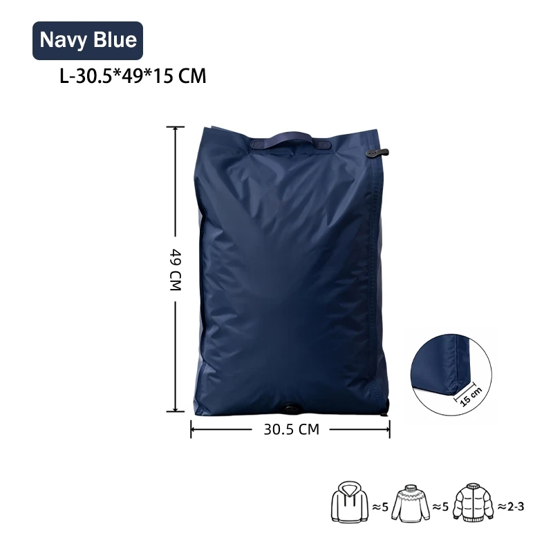 Vacuum Compression Packing Cubes and Waterproof Laundry Organizer Bag Set
