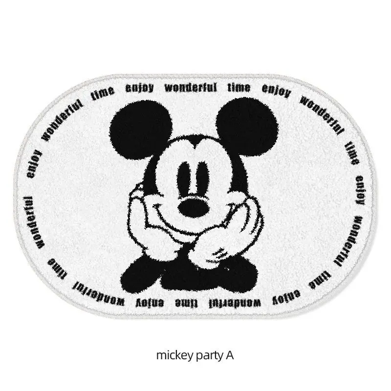 Disney Mickey Mouse Mat Bath Mat Non Slip Cartoon Minnie Mouse Cushion Absorbent Faux Cashmere Carpets Living Room Bathroom Mat