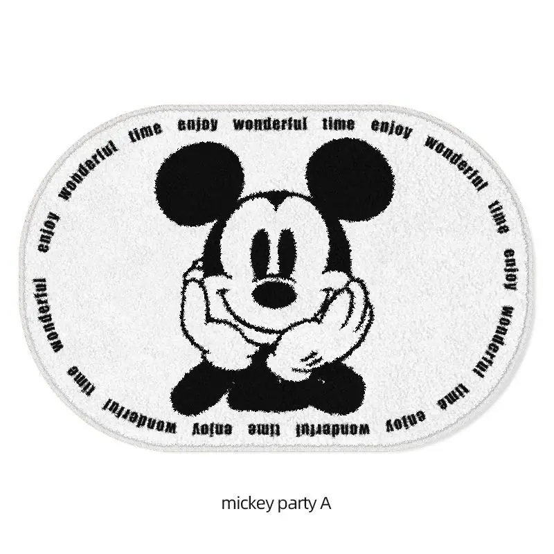 Disney Mickey Mouse Mat Bath Mat Non Slip Cartoon Minnie Mouse Cushion Absorbent Faux Cashmere Carpets Living Room Bathroom