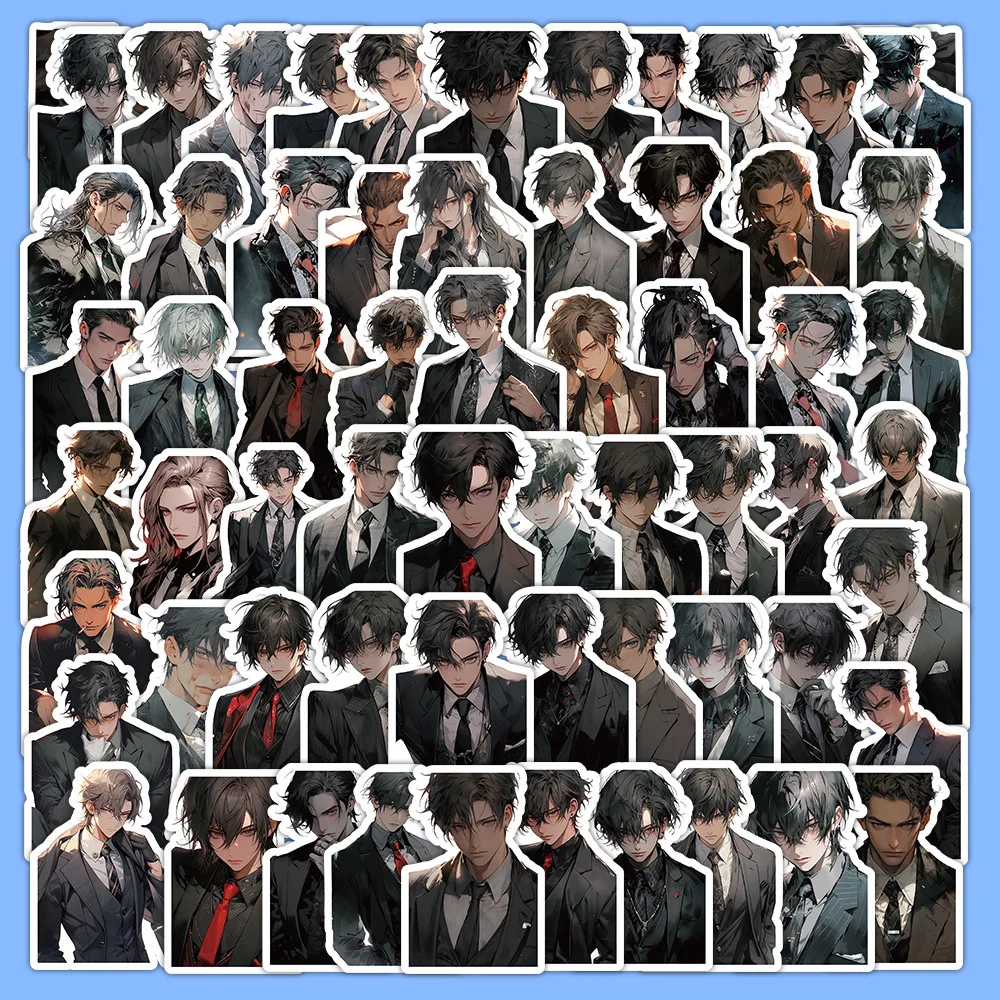 60PCS Novel male protagonist cartoon stickers , cartoon waterproof stickers, decorative stickers, beautiful design.