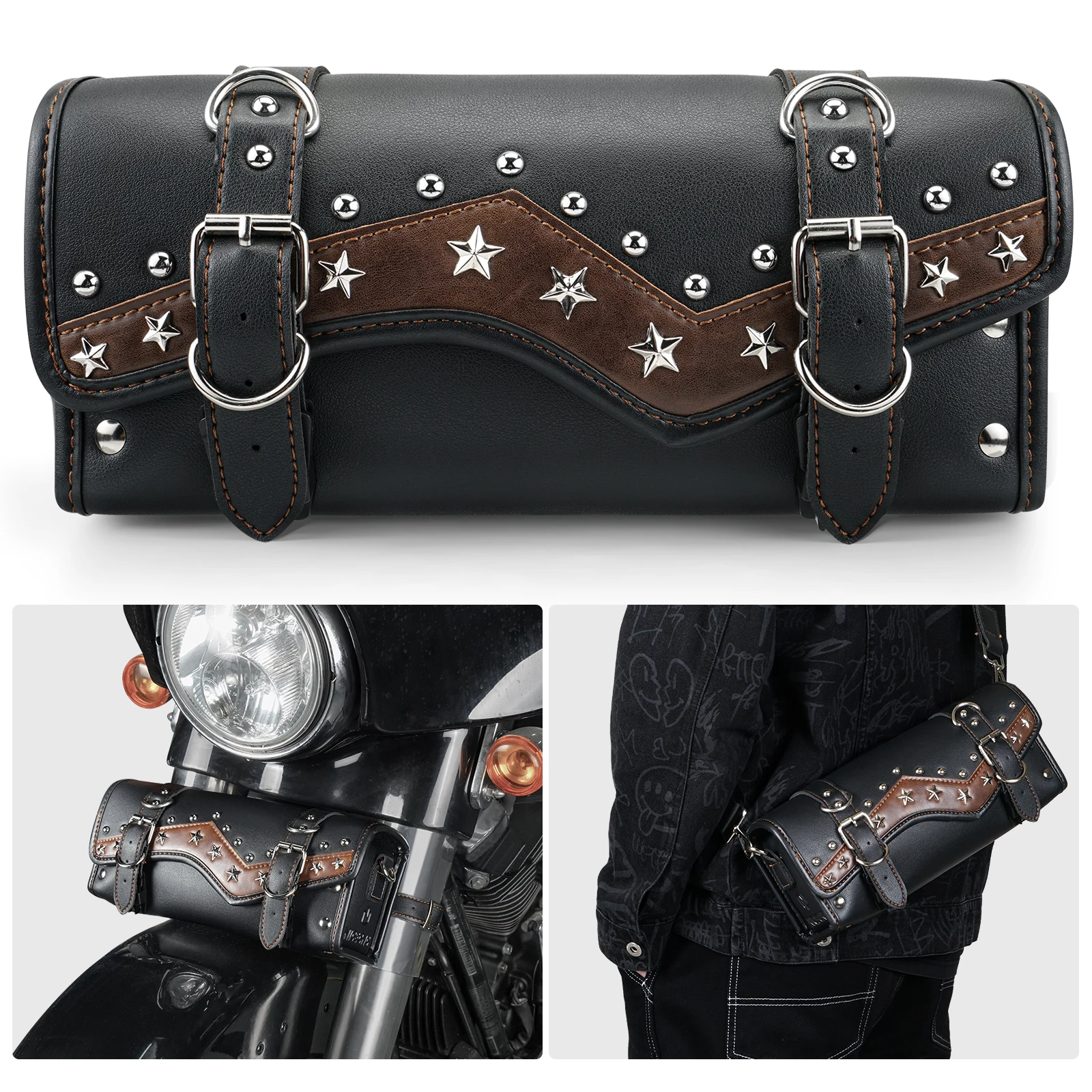 Borsa Da Manubrio Vintage Borsa Portaoggetti Per Sedile Posteriore Moto In Pelle Pu Impermeabile Per Bmw R1250Gs Borsa Harley Heritage Moto Tail Pack