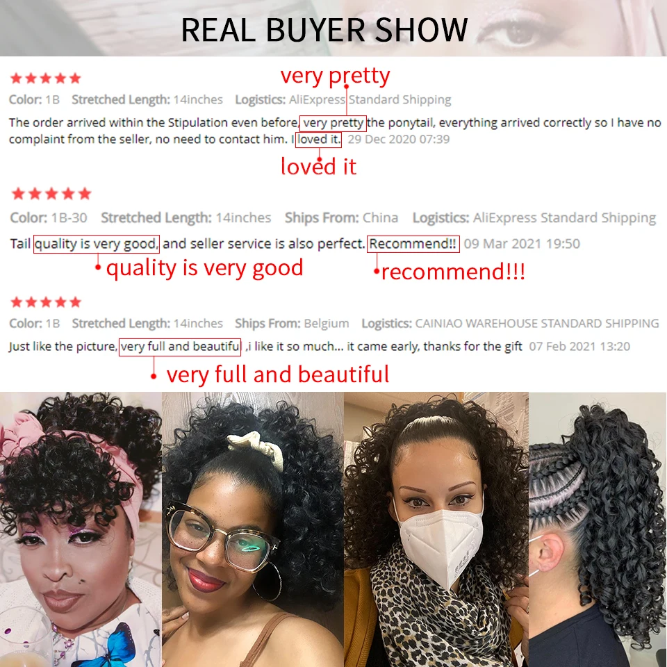 Synthetic Drawstring Puff Ponytail Afro Kinky Curly Hair Extension Synthetic Clip in Pony Tail African American Hair Extension