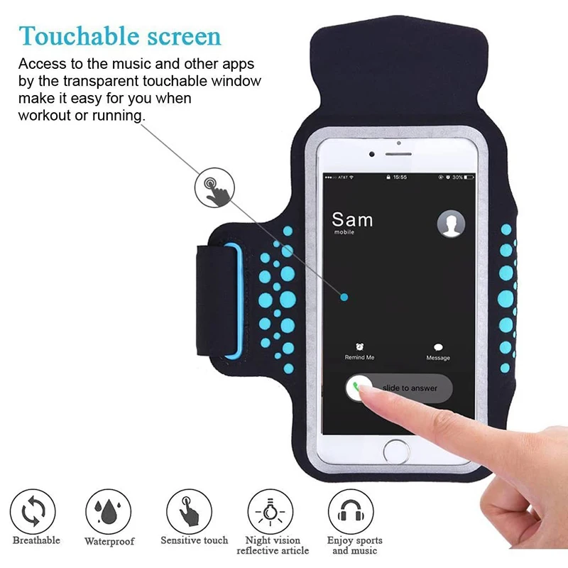 HAISSKY 5.0" Small Running Sports Armband Bag For iPhone 13 12 Mini 11 Pro 6 6s 7 8 SE On Hand Belt Workout Arm Bags Pouch
