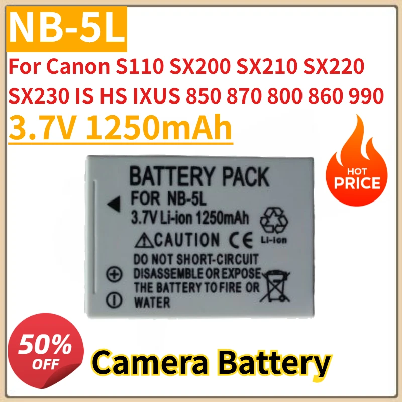 3.7V Batteria compatibile con Canon Digital IXUS VII, NB-1L, PowerShot S300, ER-D100, Digital IXUS 330