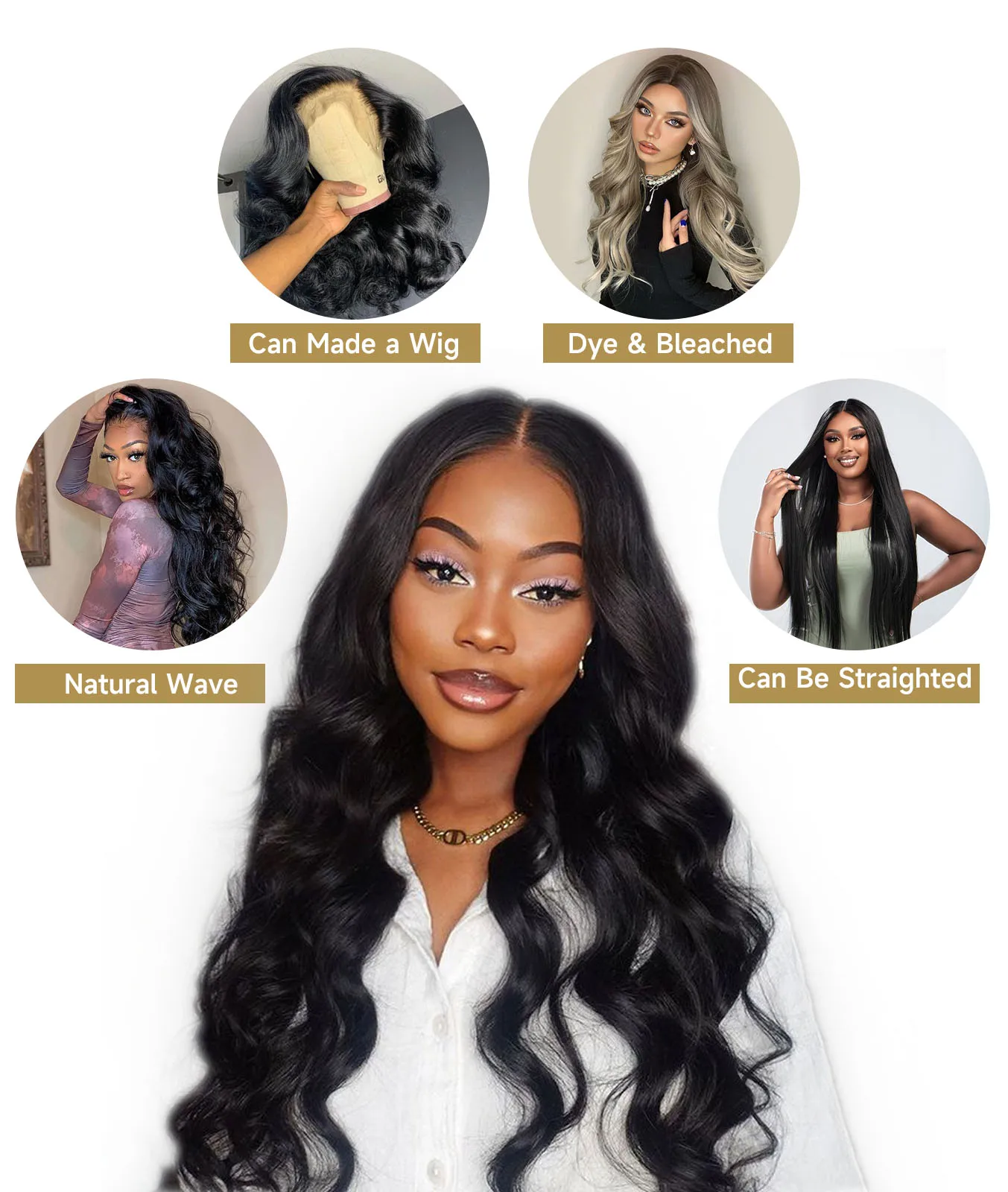 16A Human Hair Bundles 18 20 22 Inch Body Wave Bundles Human Hair Brazilian Weave for Women Extensions