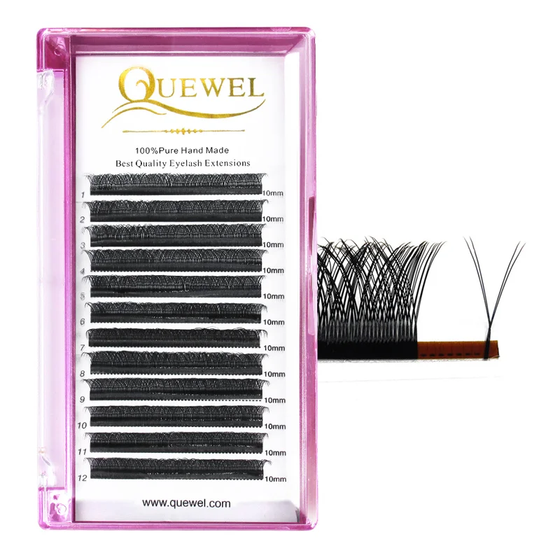 Quewel Private Label Personal Logo Eyelash Extension Free Design OEM/ODM Custom Brand Name DIY Logo Wholesale Your Own Lashes 5