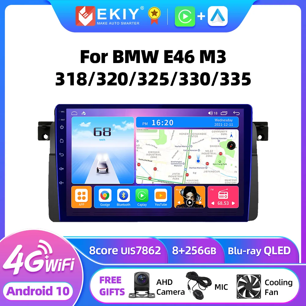

EKIY T7 Android For BMW E46 M3 318/320/325/330/335 Stereo Car Radio Multimedia Video Player GPS Navi AI Voice Carplay 2Din DVD