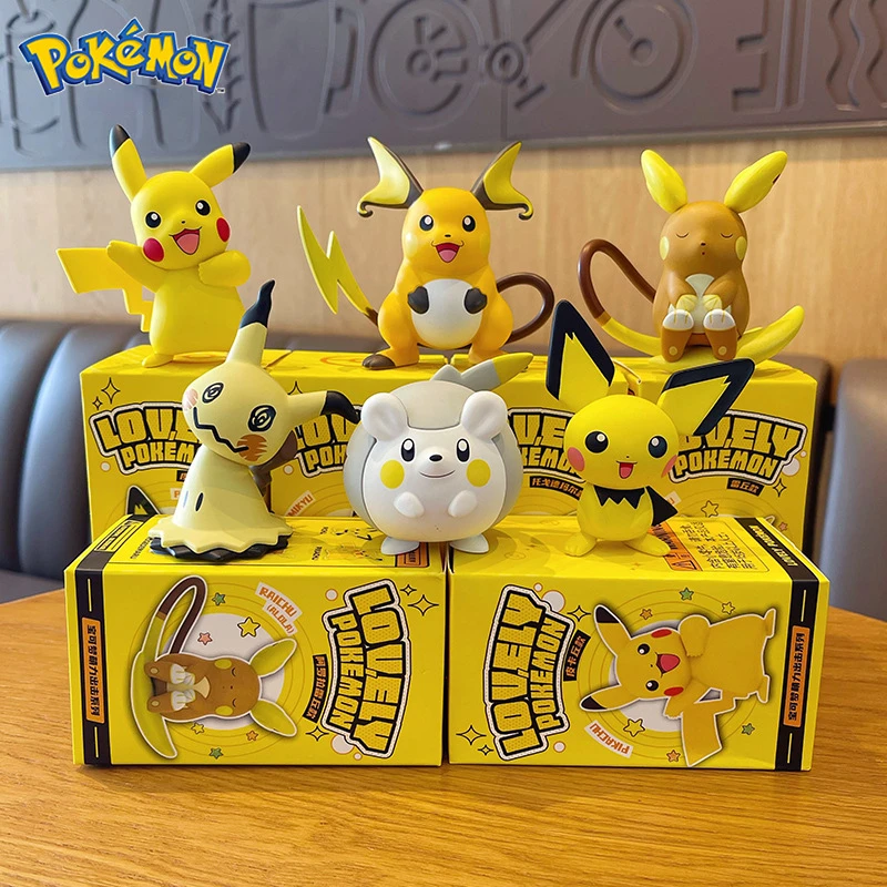 Pokemon Pikachu Pvc Cartoon Figures Doll Kawaii Anime Raichu Togemardeu Action Figure Toys Model Car Ornament Kids Birthday Gift