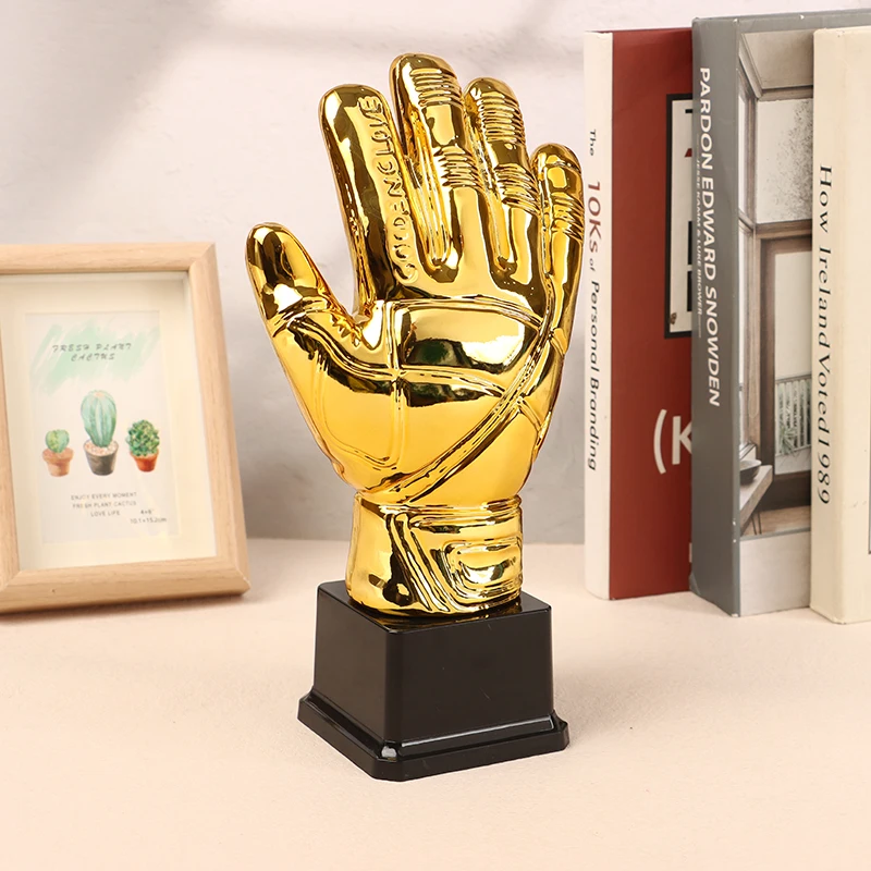 Football Trophy Golden Gloves Goalkeeper Gamesoccer Competition Adult Glove School Kids Awardtrophies Cup