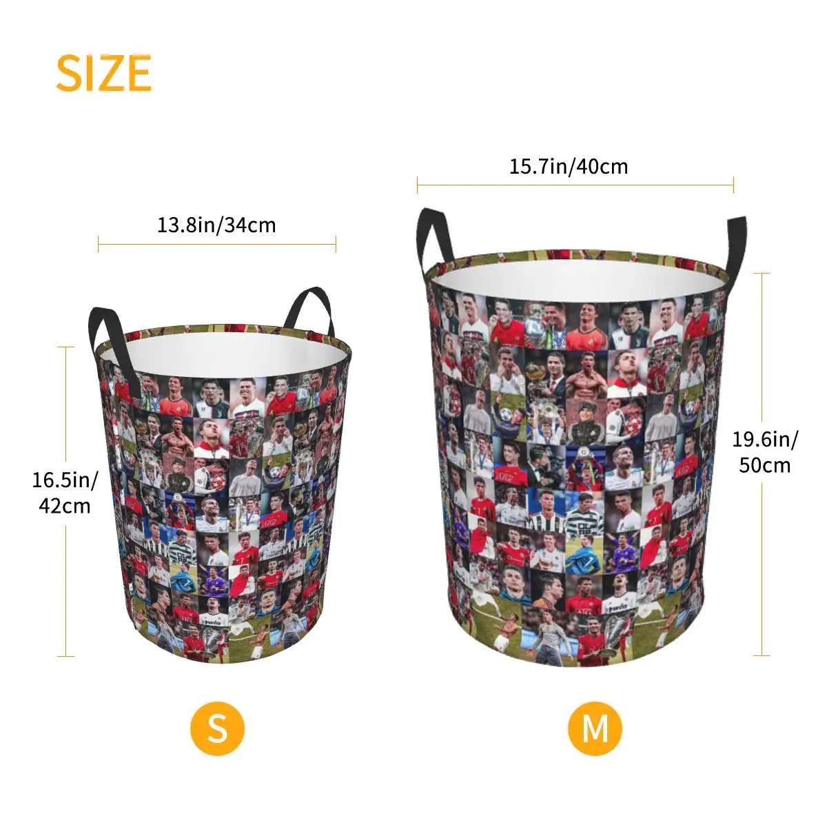Portugal Football Soccer Star Laundry Hamper Large Storage Basket Girls Boys Toy Organizer