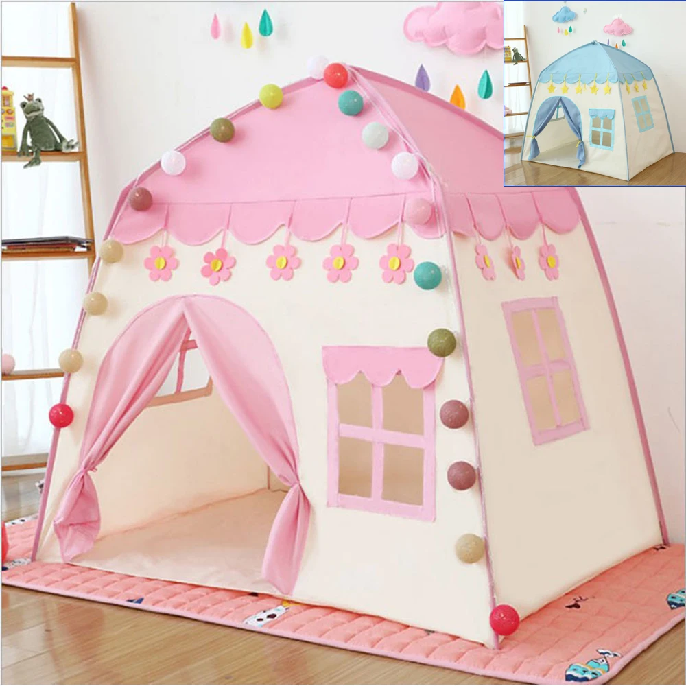 Children Toy Tent 1.35M Portable Baby Tent Toys Kids Folding Tents Baby Play House Girls Pink Princess Castle Children Room Decor