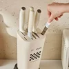 Cream-Style Kitchen Storage Rack: Multi-Functional Knife Holder with Drainage for Utensils and Knives 4