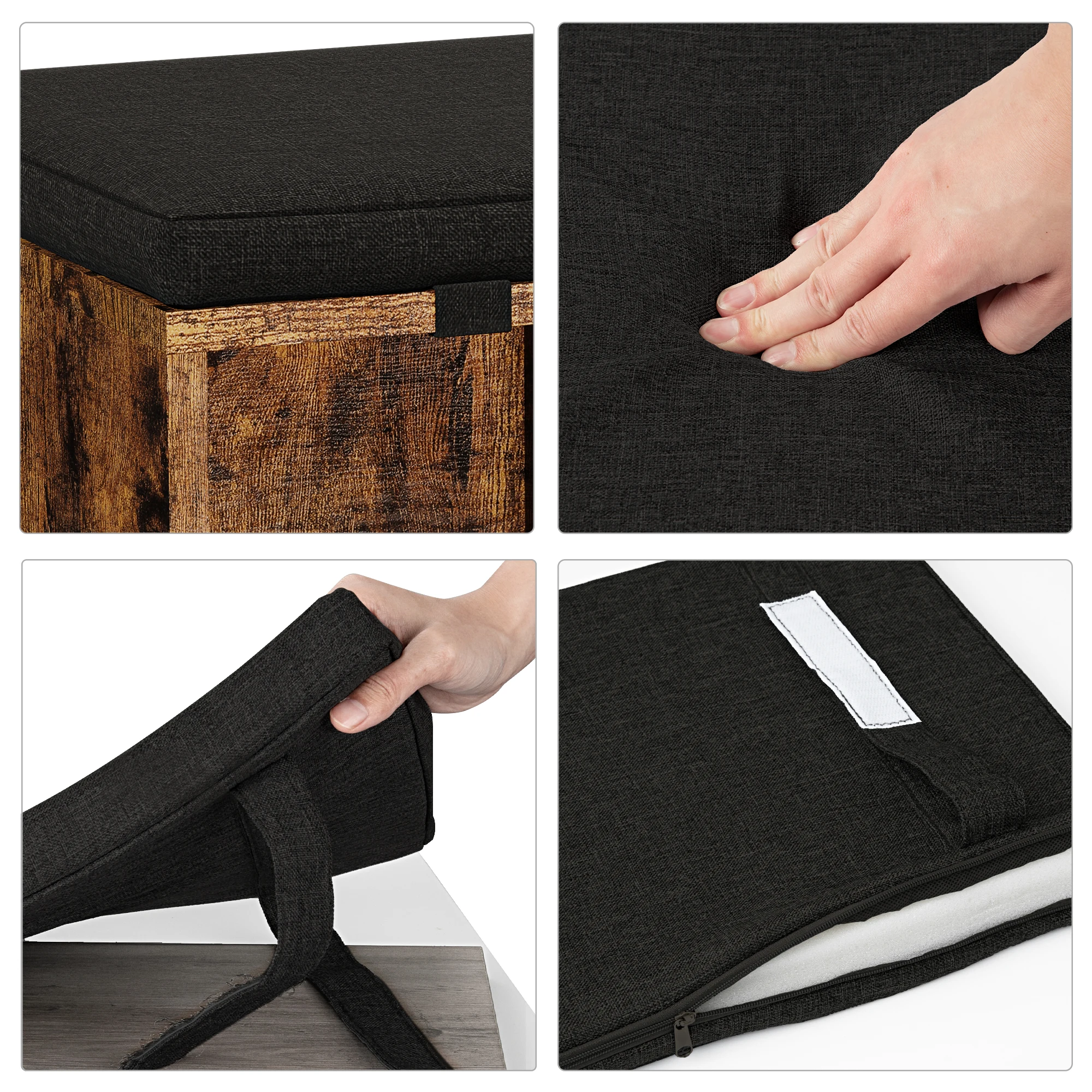 Shoe Storage Bench Cubby Organizer For Entryway, Shoe Bench Storage Rack With Foam Pad Seating Cushion For Hallway Bedroom 5