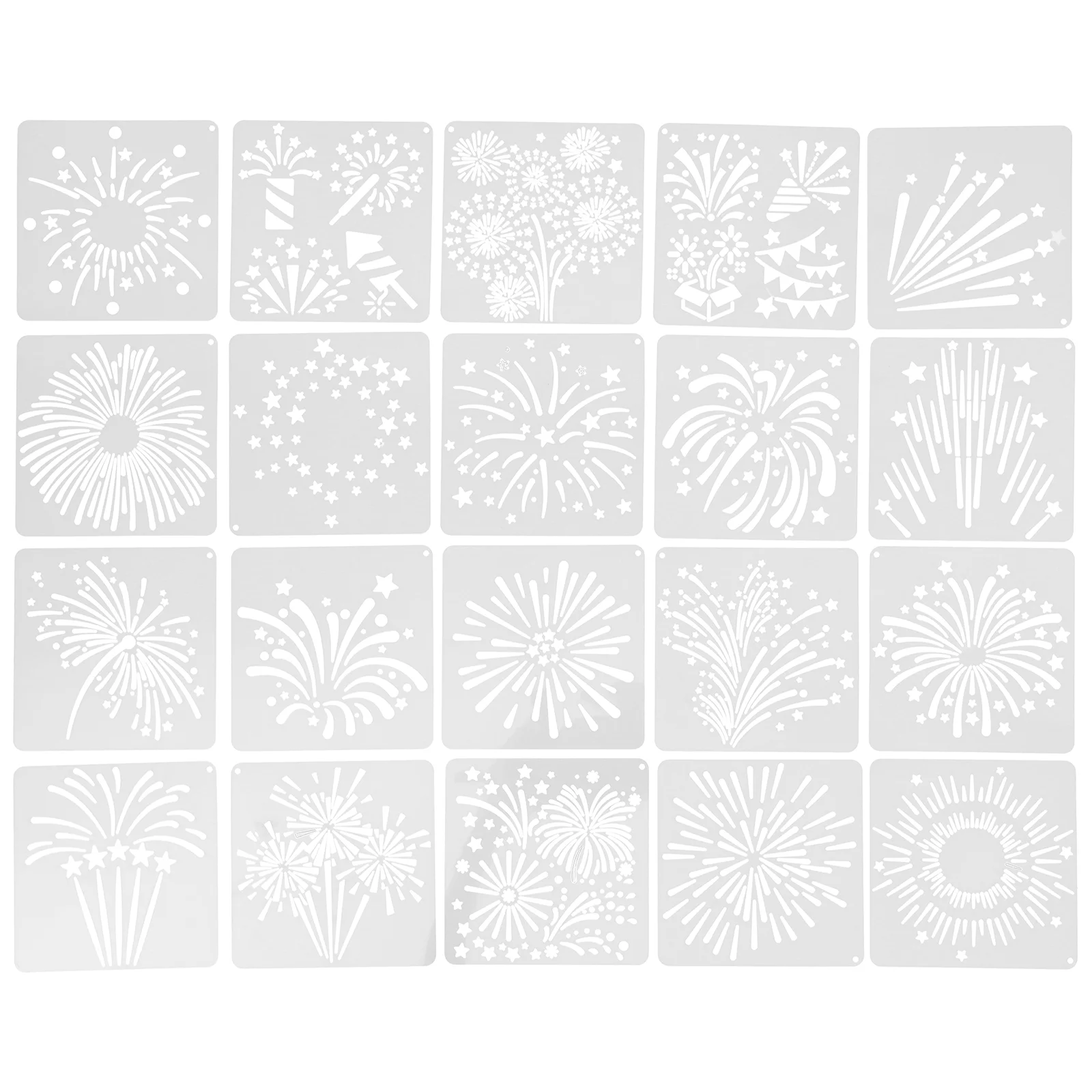 

20 Pcs Hollow Child Christmas Cookie Molds Pattern Stencils The Pet Plants Painting