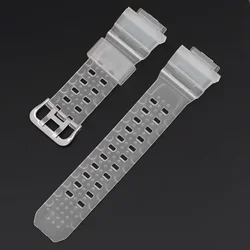 Camouflage Waterproof Resin Silicone Sport Strap for Men - Rubber Watch Band Accessories (Half transparent)