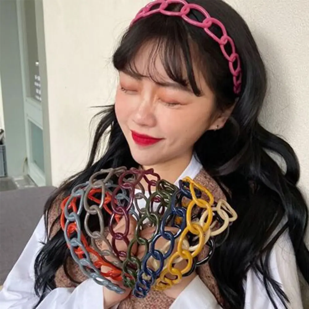 

Обруч для волос с цепочкой, модный аксессуар на голову, невидимое украшение для волос на толстых волосах, в форме солнцезащитных очков, инструмент для фиксации вьющихся волос, 1 шт.