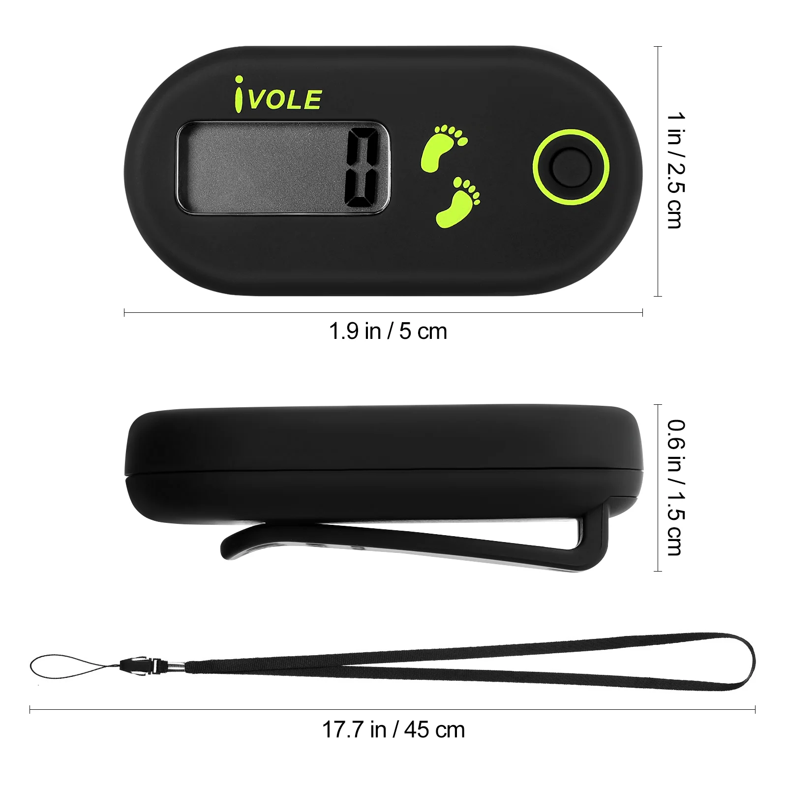 Digital Pedometer 3D Portable Step Counter Sports Supplies Running Single Function Electronic