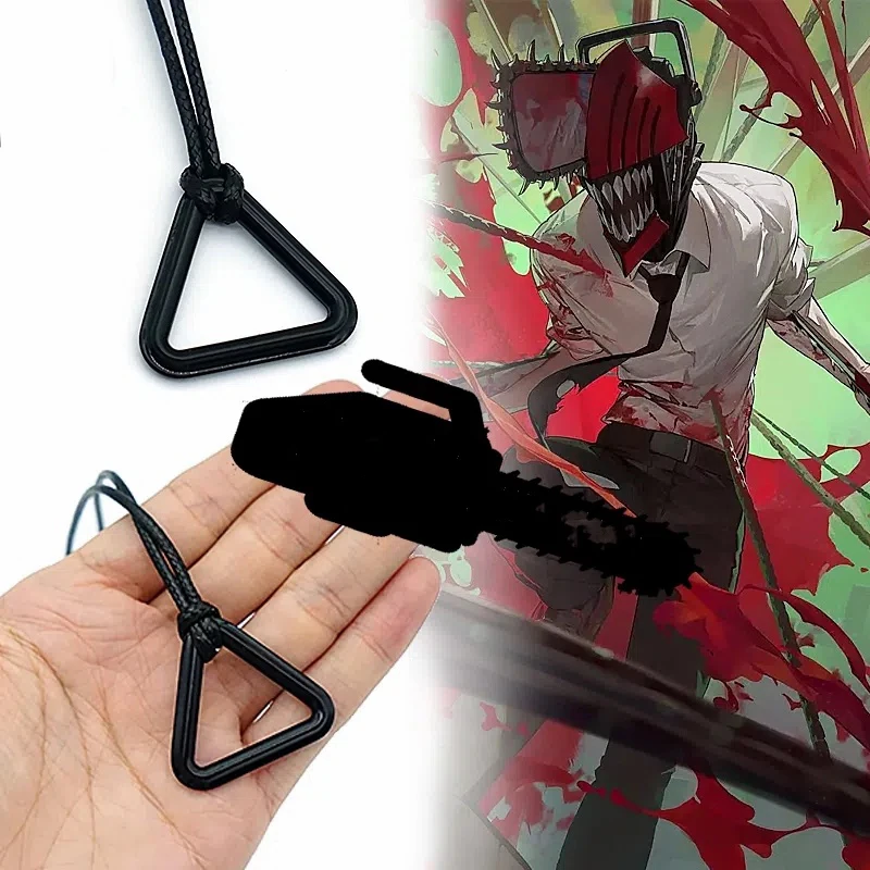 Anime Chainsaw Man Necklace Pochita Cosplay Unisex Leather Chain