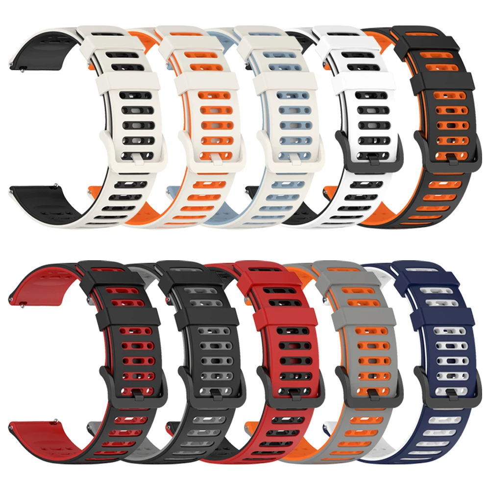 Breathable 22mm Silicone Sport Strap Wristband