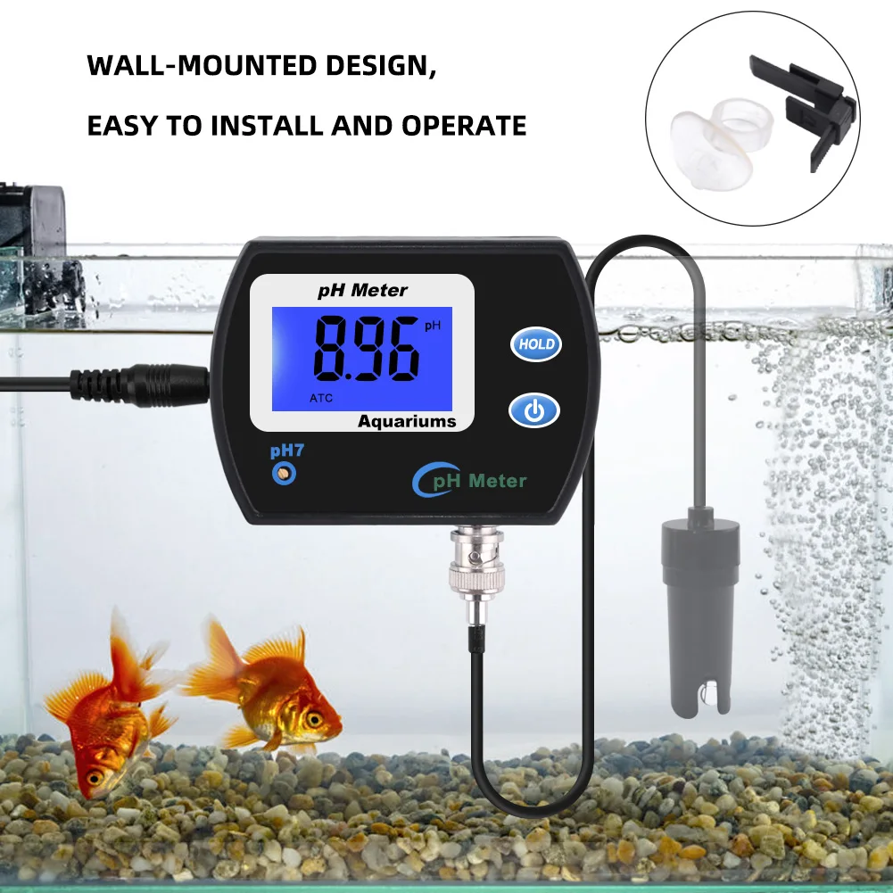 Professional Accurate pH Meter for Aquarium Multi-parameter Water Quality Monitor Online pH monitor Acidometer US/EU plug personalized tape measure