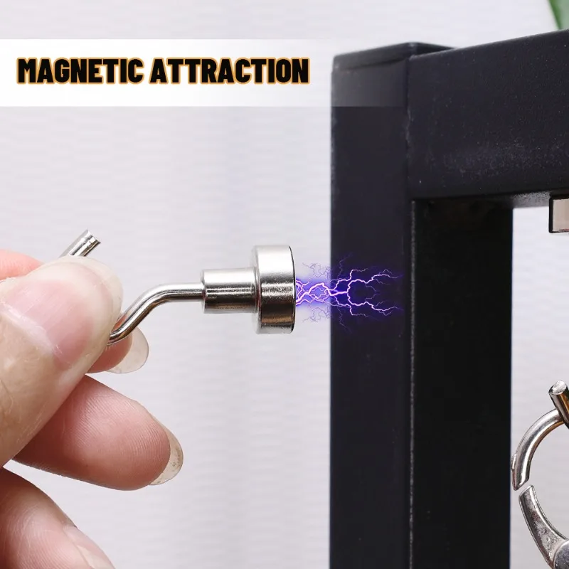 Metal Magnetic Hooks 10/1Pcs for Wall-mounted Storage