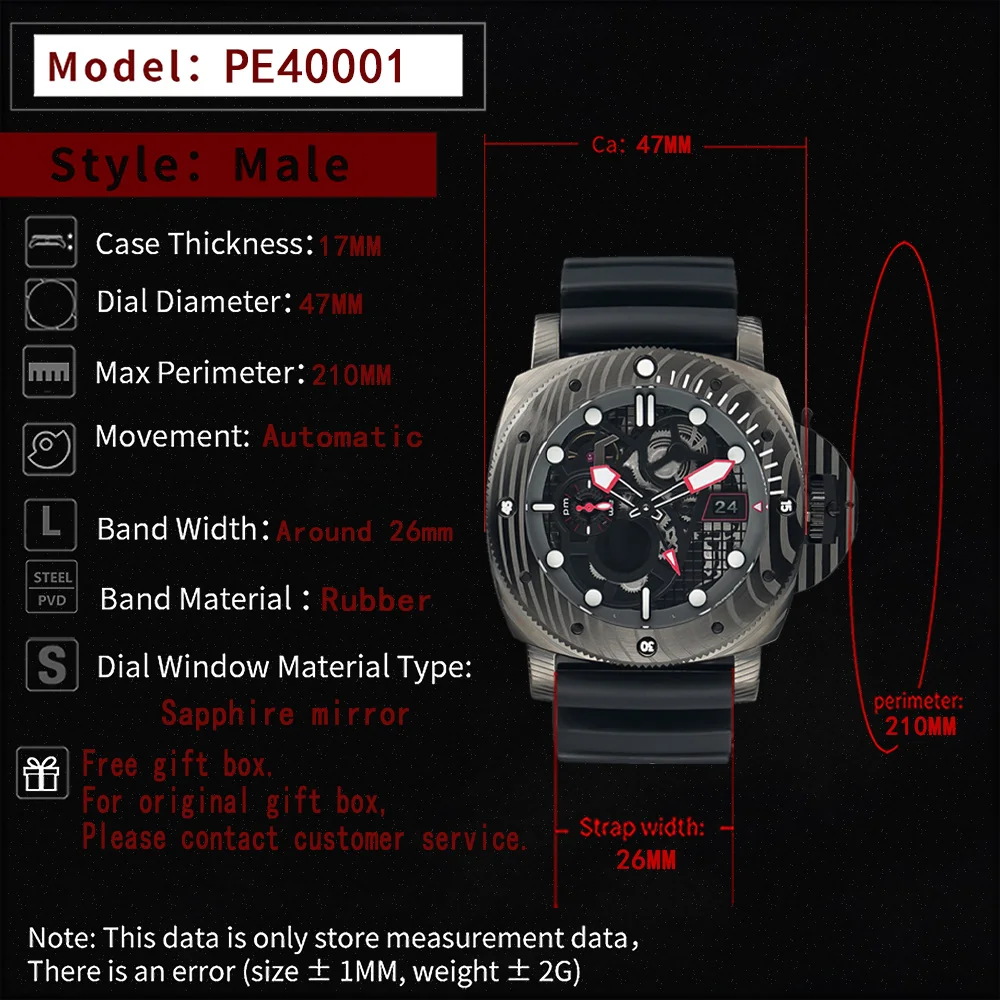 2022 Fashion New Products Sports and Leisure Men's Watch Stainless Steel Sapphire Crystal Self-winding Waterproof Sports Watch