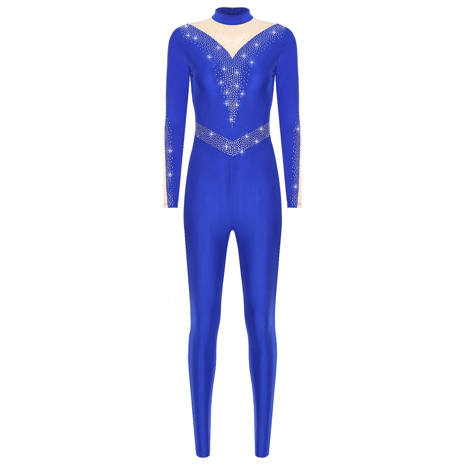 Frauen Erwachsene Gymnastik Ballett Tanz Trikot Künstlerische Eiskunstlauf Kostüm Glänzende Strass Tanz Training Unitards Overall – Detail 16