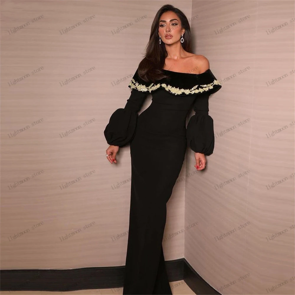 

Classic Evening Dresses Elegant Prom Dress Off The Shoulder Puff Sleeves Robes For Formal Party Glamorous Vestidos De Gala 2024