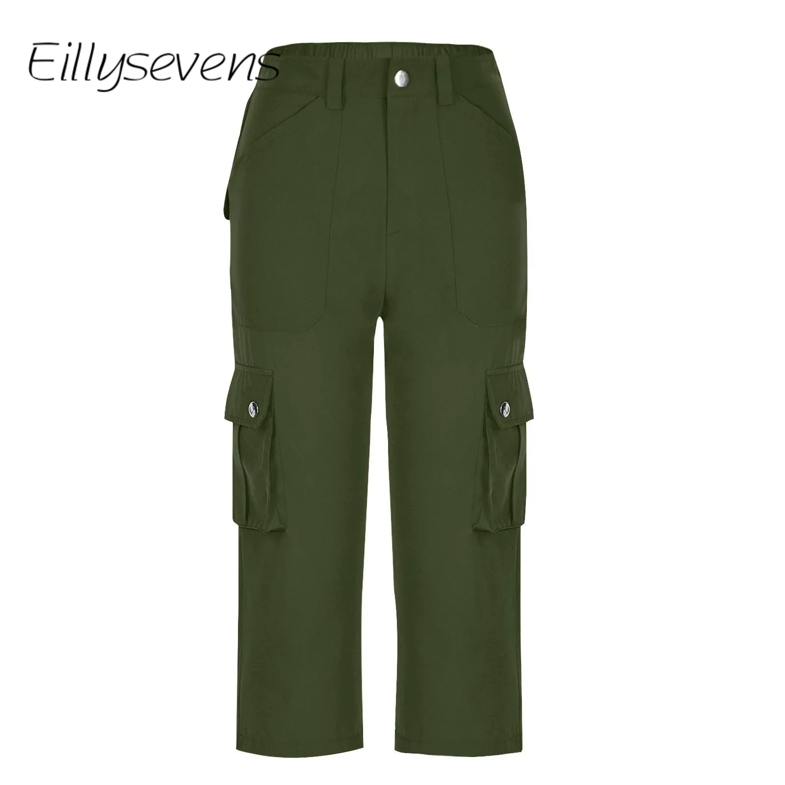 

Women'S Palazzo Pants Straight Leg Fitted Summer New Pants Multi-Pockets Button Casual 2024 Long Stylish Trousers With Pockets