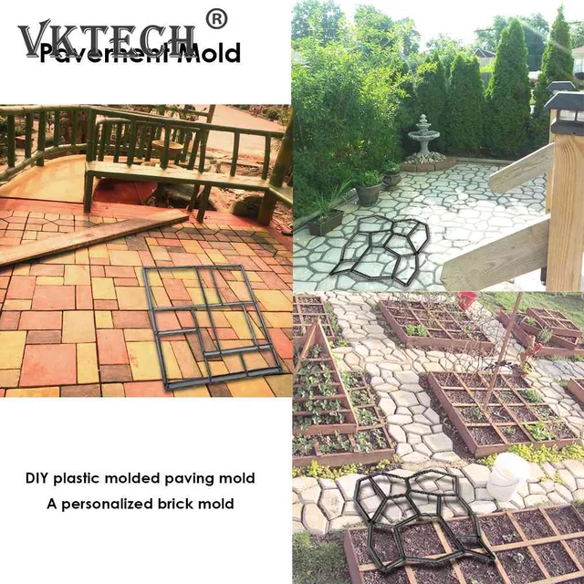 Kerti Burkolat Penész Újrafelhasználható Tégla Diy Kézi Kézzel Készített Gyakorlati Hordozható Többfunkció Az Otthoni Udvarhoz - Image 4