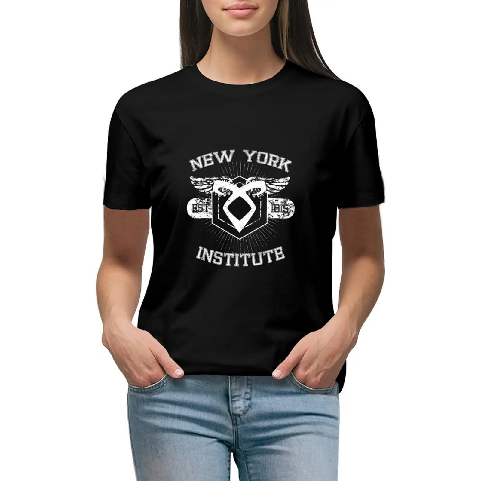 

New York Institute T-shirt aesthetic clothes graphics white t shirts for Women
