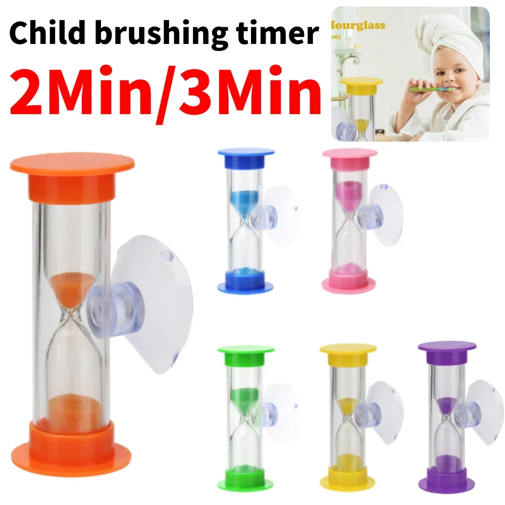 2 Minute Teeth Brushing Sandglass Timer Suction Cup Hourglasses Sand Clock Home Decoration for Kitchen Office