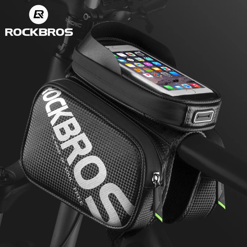 

ROCKBROS Bicycle Bag Rainproof Touch Screen Phone Top Tube Bag MTB Road Bike Frame Front Saddle Bag Pannier Bike Accessories