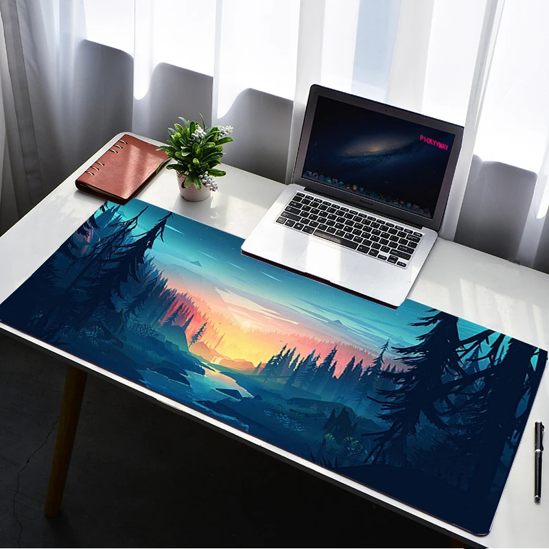 floresta profunda firewatch laptop gamer mouse pad mouse pad grande tapete de bloqueio teclado de borda cm deak mat para csgo lol dota