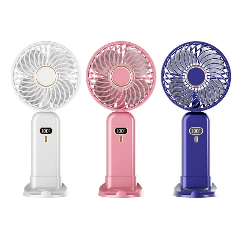 Outdoor Foldable Cooling Fan 5 Speed Quiet Handheld Fan for Travel Summer Gift New Dropship