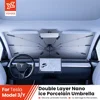 YZ For Tesla Model 3 Y highland 2025 Car Sunshade Umbrella Foldable Front Sunscreen Heat Insulation Front Parasol Car Accessorie 1