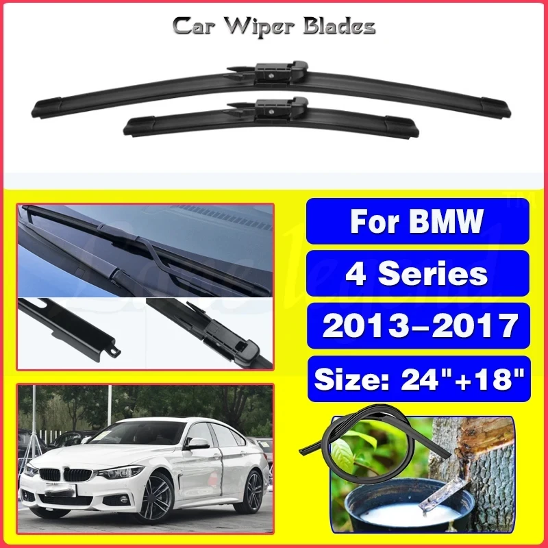 

2pcs For BMW 4 Series F32 F33 F36 F80 2013 2014 2015 2016 2017 Car Front Wiper Blades Windshield Windscreen Front Window 24"+18"