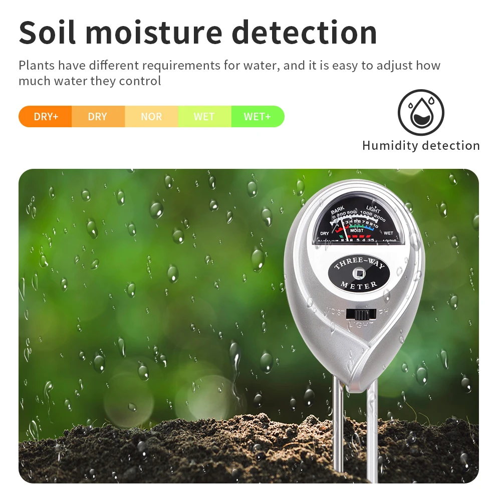 3 in 1 Soil Detector Humidity Sunlight PH Meter