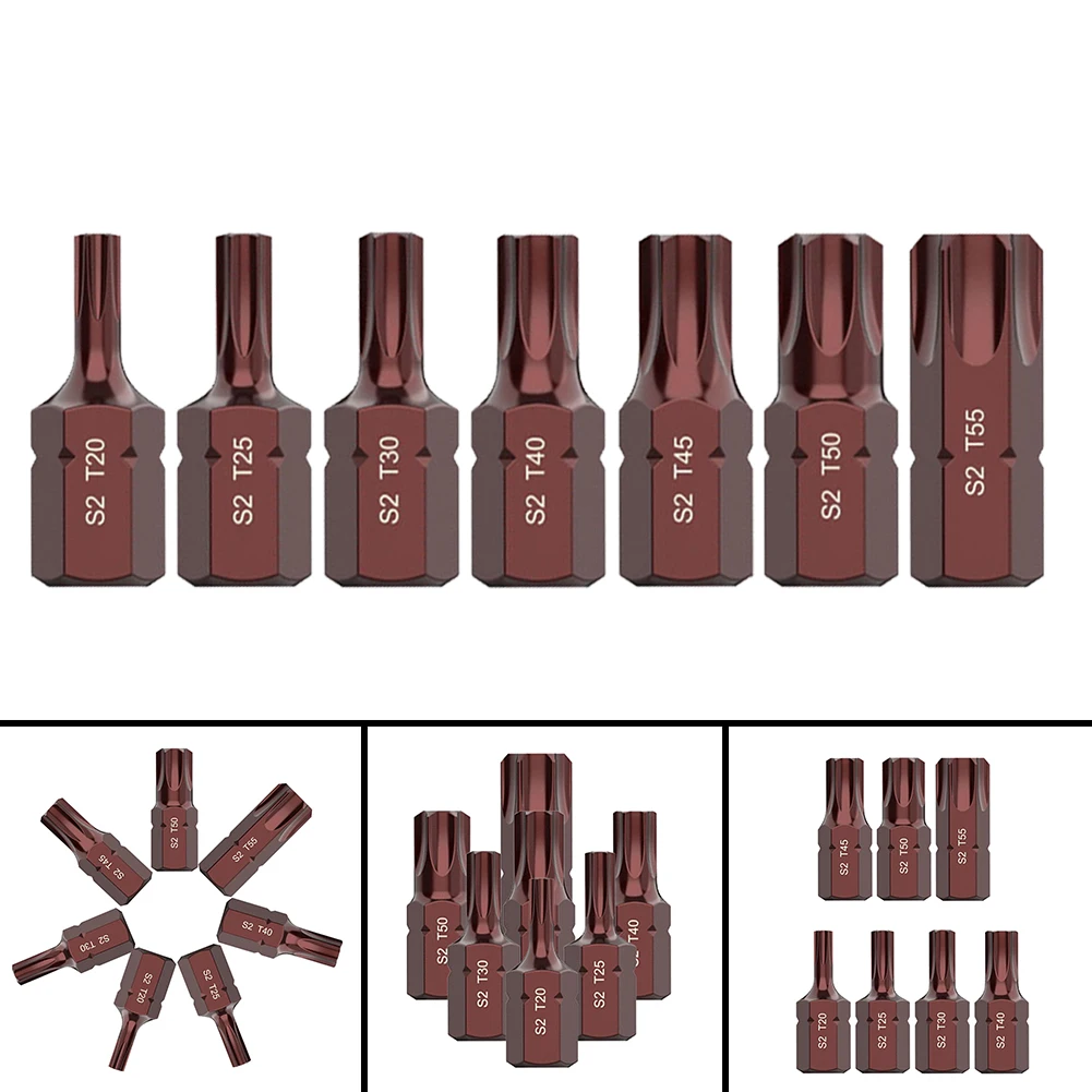 1pc 30mm Electric Screwdriver Bits T20/25/30/40/45/50/55 Hex Shank Torx Batch Head Electric Wrench Socket Bit Set Hand Tool Part