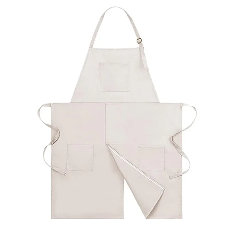 Canvas Long Split-Leg Apron with Adjustable Neck & Tie Straps for Pottery Painting Restaurant Work, Durable Multi-Purpose Design