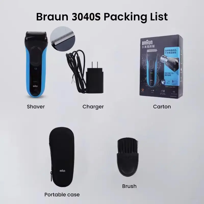ブラウン 電気シェーバー 3040s S3シリーズ 往復式シェービングマシン もみあげトリマー付き 充電式 乾湿両用 メンズシェーバー