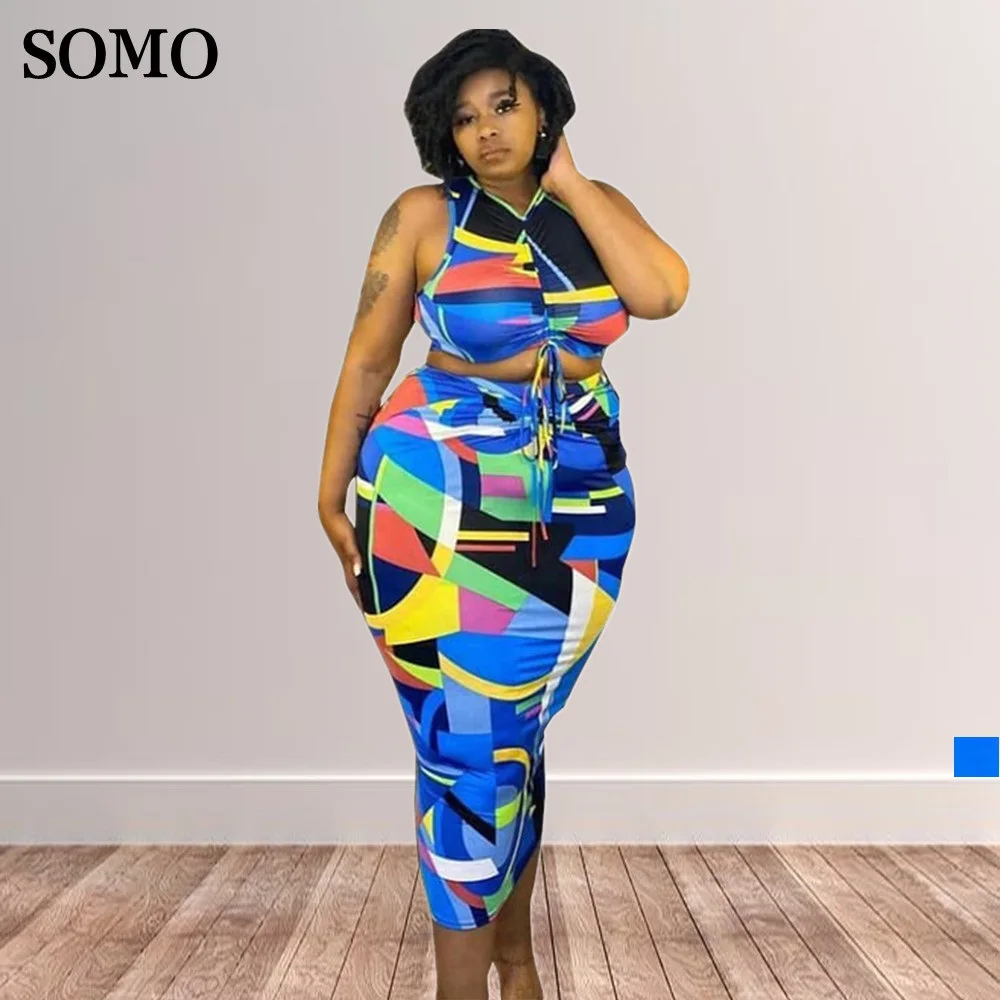 5xl 섹시한 V 넥 레이스 업 크롭 탑과 미디 랩 스커트 세트, 플러스 사이즈 여성용 투피스 정장, 주름 프린트, 도매 및 드롭 배송 가능 5xl 섹시한 V 넥 레이스 업 크롭 탑과 미디 랩 스커트 세트, 플러스 사이즈 여성용 투피스 정장, 주름 프린트, 도매 및 드롭 배송 가능