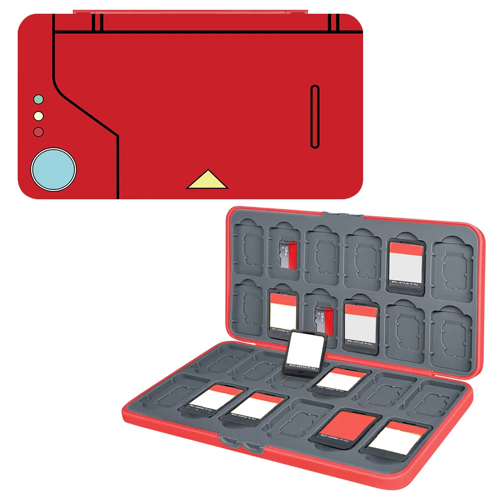 Aufbewahrungsbox für Spielkartenhalter, 24 Spielsteckplätze und 24 Micro-SD-Kartensteckplätze, geeignet für Schalter, Lite/OLED/ns