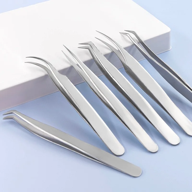

Tweezers Eyelash Extensions Silver Lashes Tweezers Straight Eyelashes Tweezers Curved Eyebrow Tweezers Eyelash Extension Tweezer