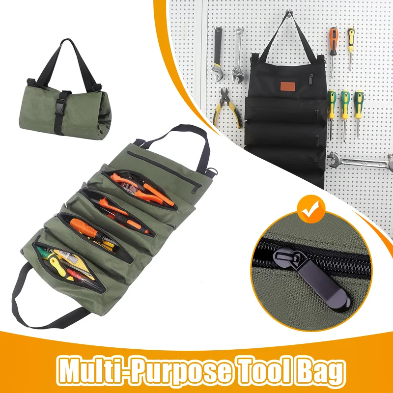 Multi-Purpose Hardware Tool Bag Professional Multi-Pocket Rolled Portable Storage Bag Rolled Waterproof Pliers Storage Bag